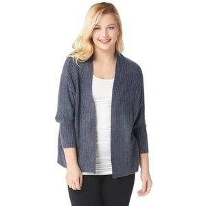 Barefoot Dreams 1X CozyChic Lite Ribbed Shrug Cardi Carbon